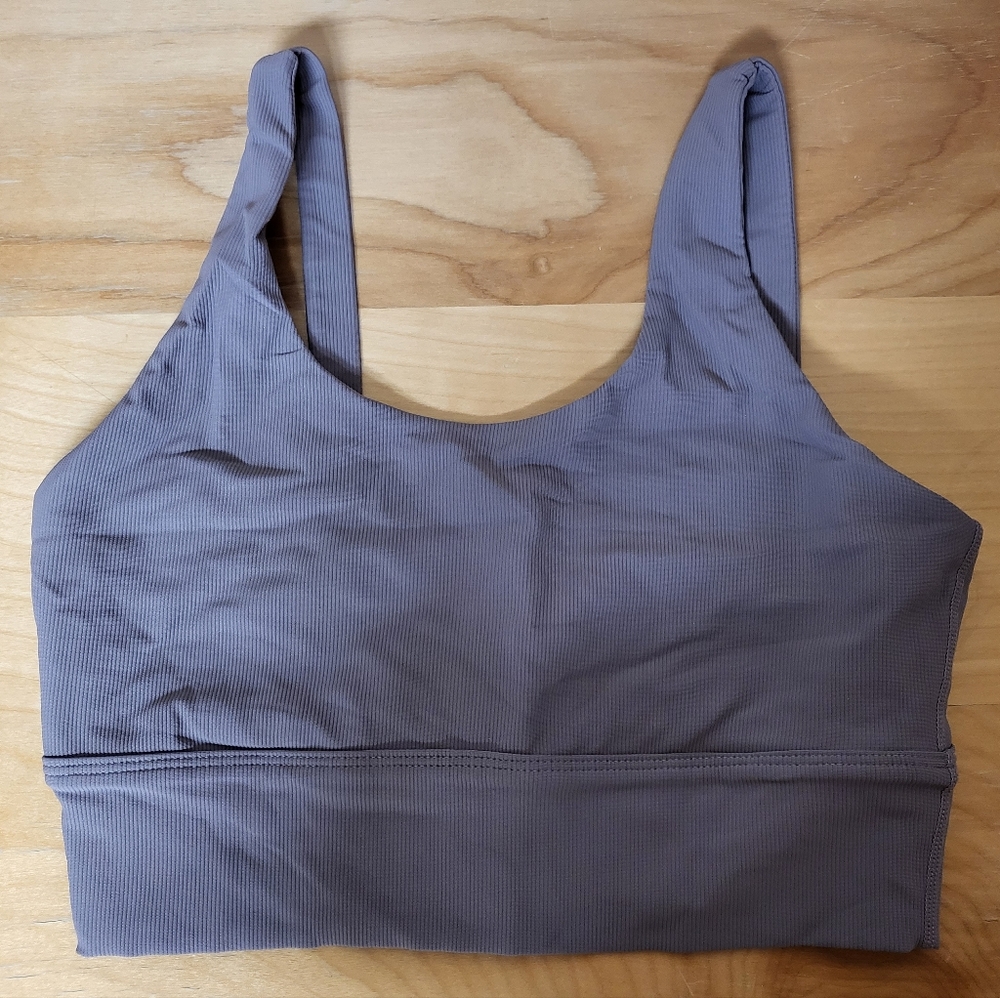 Til You Collapse Ribbed Collection Purple Sports Bra